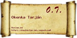 Okenka Tarján névjegykártya